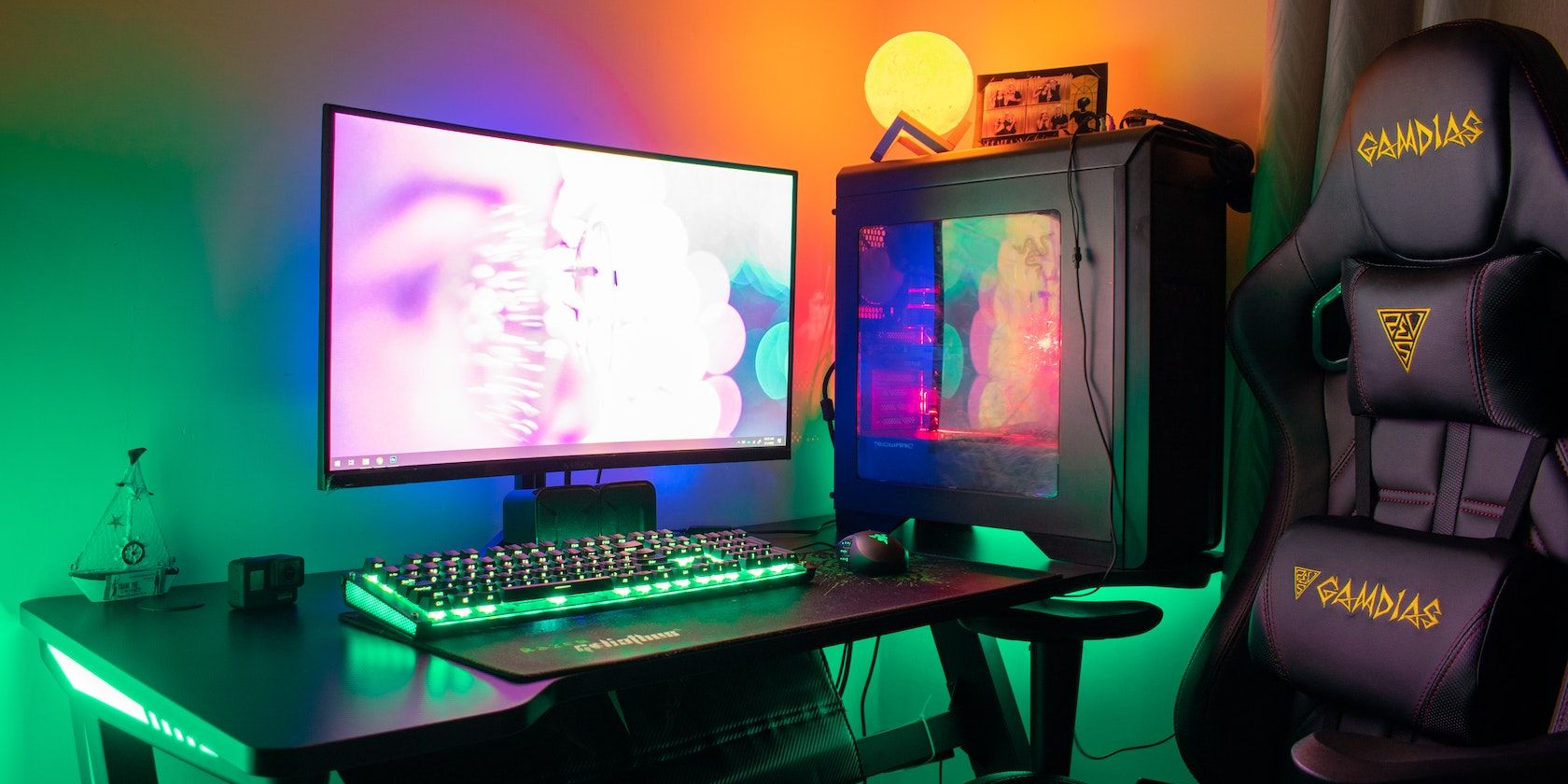 Gaming set up with ambient light